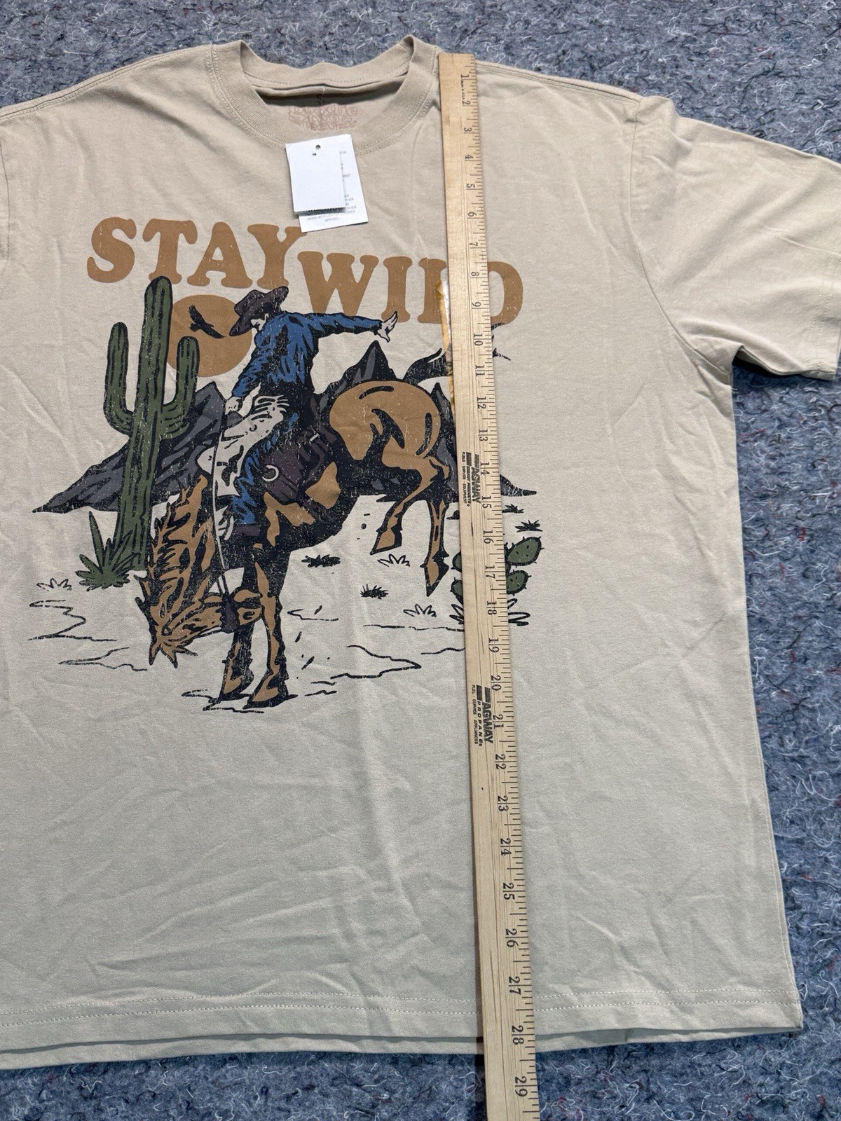 Goodie Two Sleeves Tee Shirt Men’s Small Stay Wild Southwestern Cowboy Rodeo NEW gallery