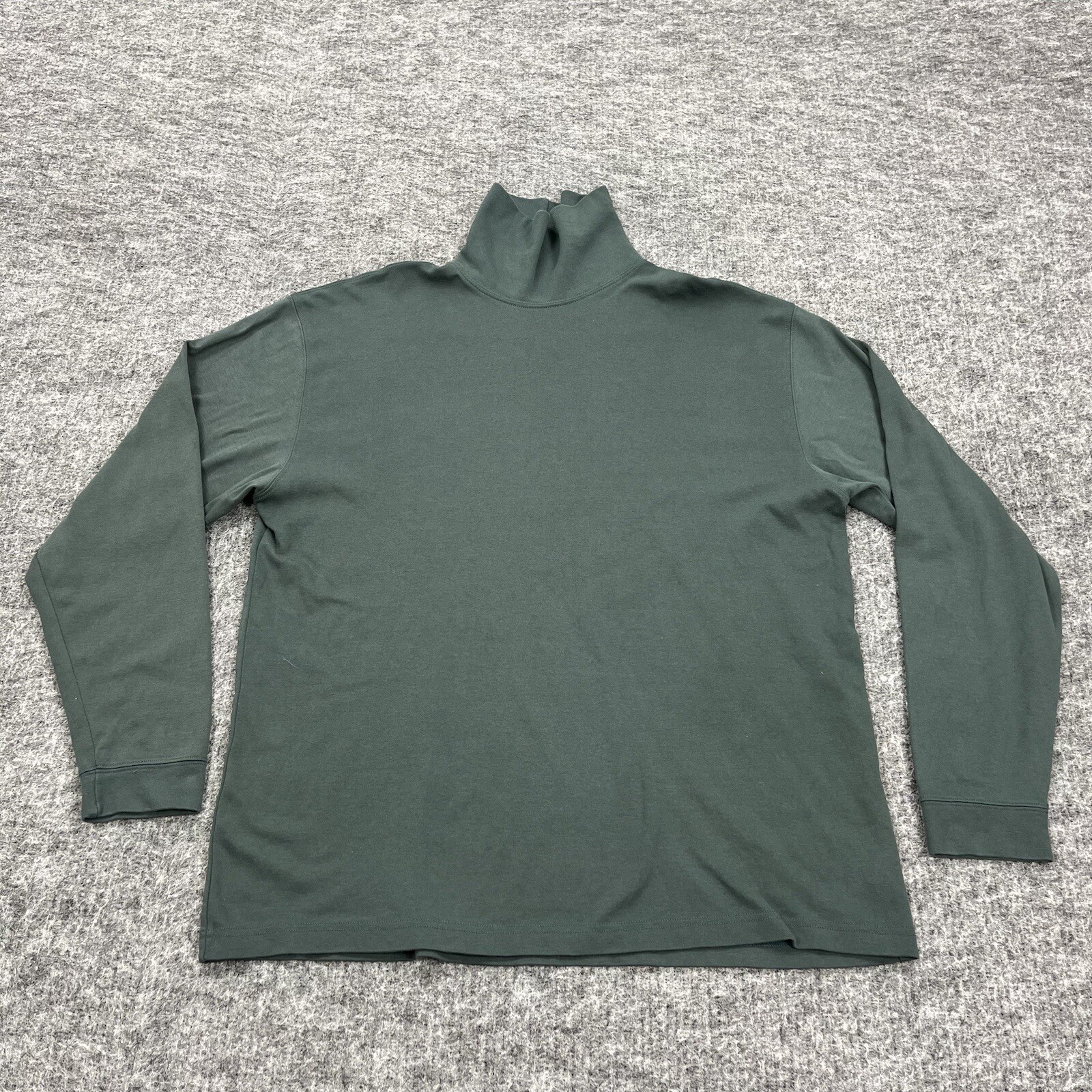 LL Bean Shirt Mens Extra Large Green Turtleneck Pullover