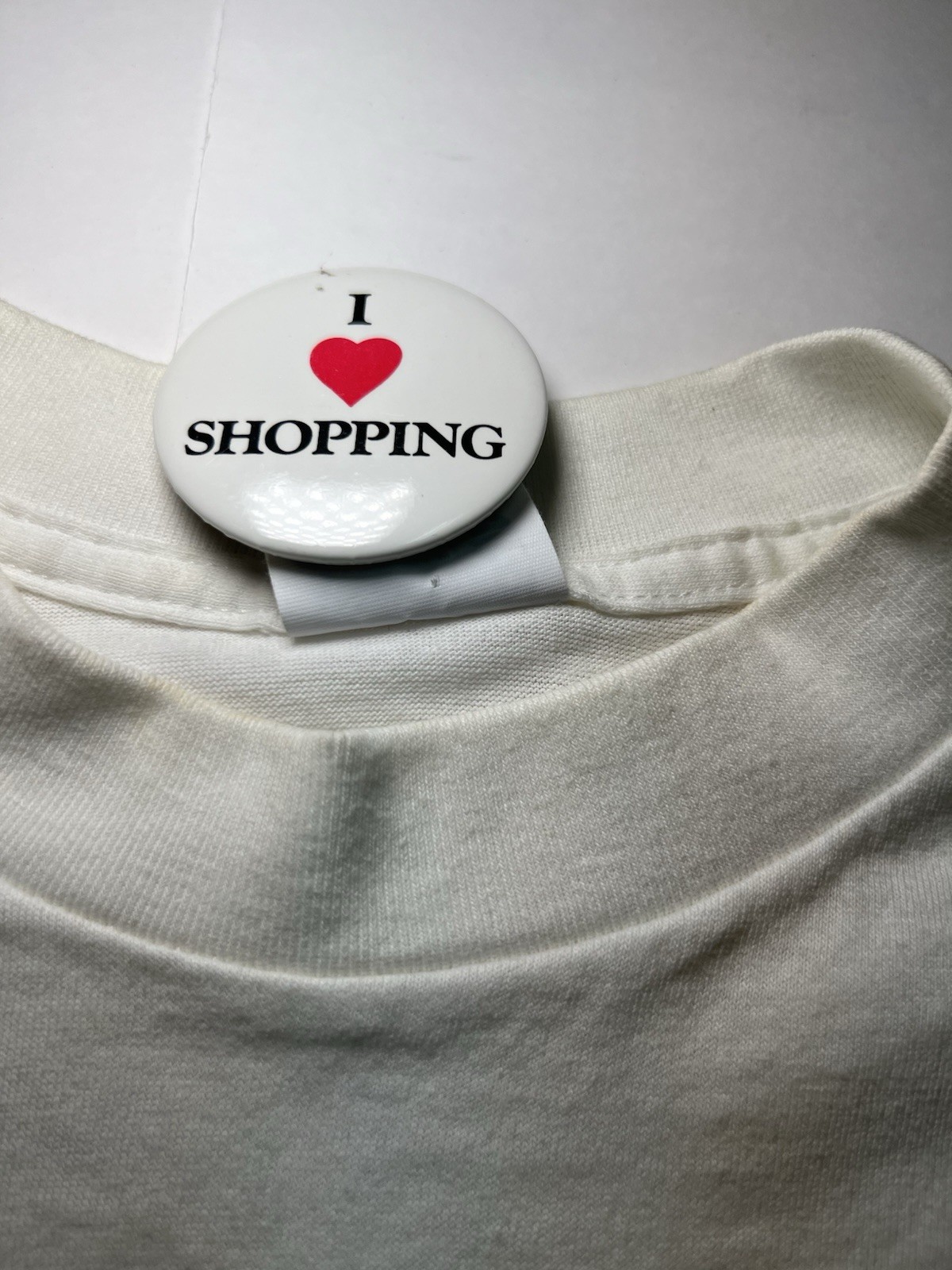Vintage 1992 Funny Shopping T Shirt USA Made Graphic Novelty OSFA gallery