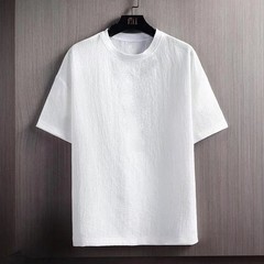 New Men’s Polyester Fiber Plain Crew Neck Ice Silk Short Sleeves T-Shirt M-3XL