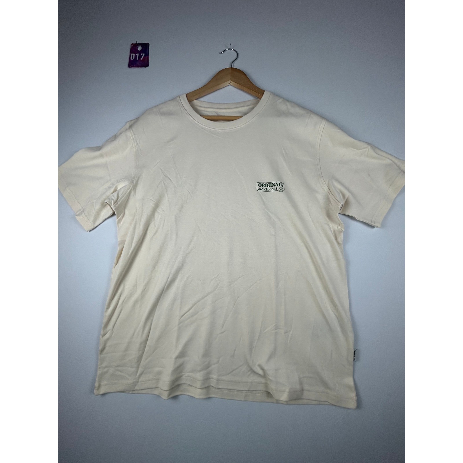 NWT Jack & Jones Mens JORURBAN EDGE Graphic Tee Medium Cream Streetwear Shirt gallery