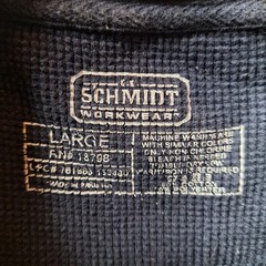 SCHMIDT Workwear Double-Layer Henley Thermal Waffle Knit Sz L Gray Blue 90s Y2K