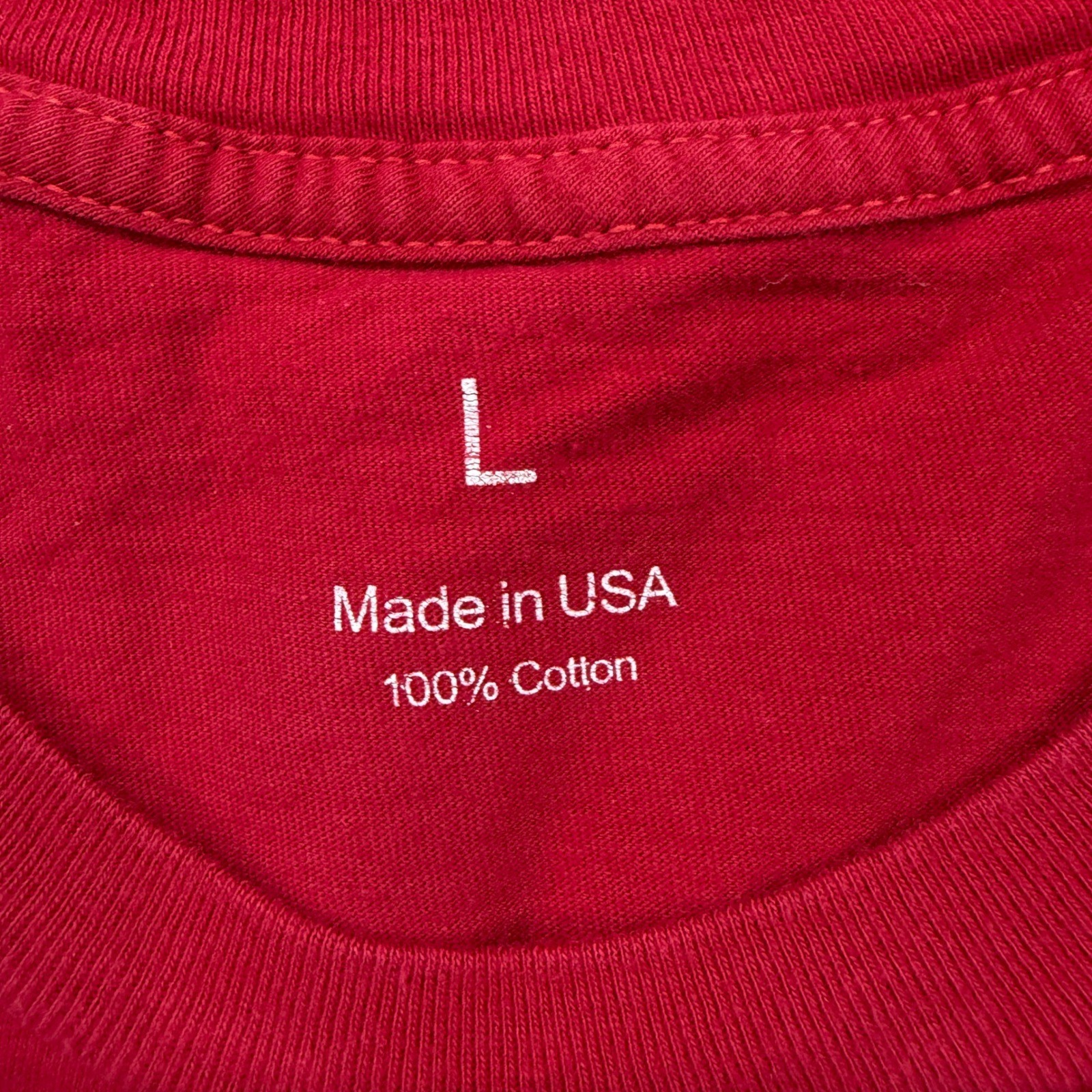 Apple Logo T Shirt Red Mens Size Large 100% Cotton Made in USA gallery