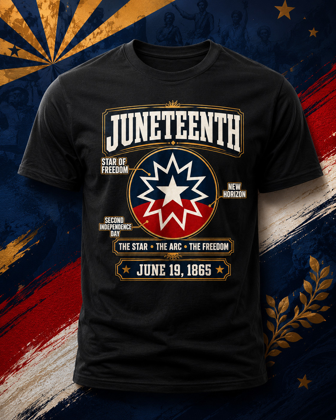 Juneteenth Flag Red White Blue Meaning Black History Freedom T-Shirt gallery