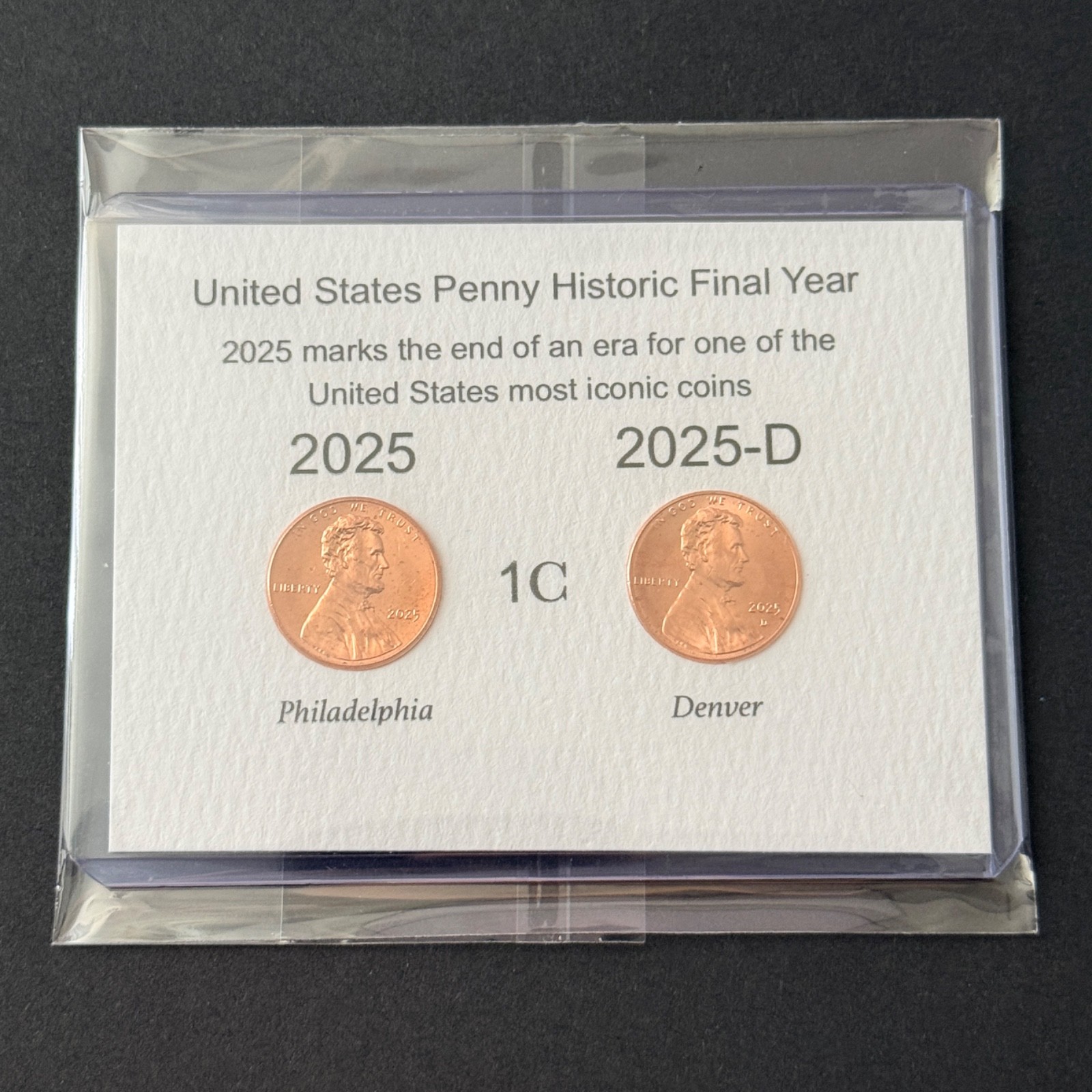 Historic Last Penny Set 2025 • P & D Mint Coin Set • Uncirculated