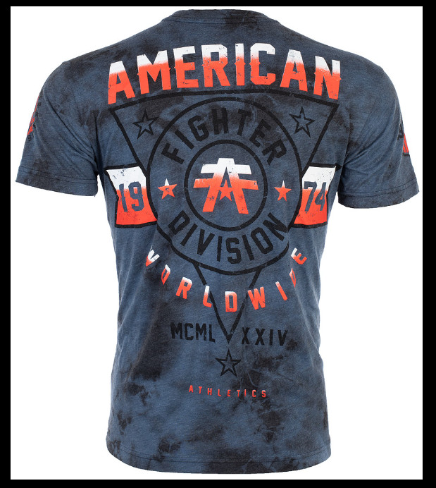 AMERICAN FIGHTER Navy Blue Tie SILVERLAKE Athletic Graphic T-shirt NWT gallery