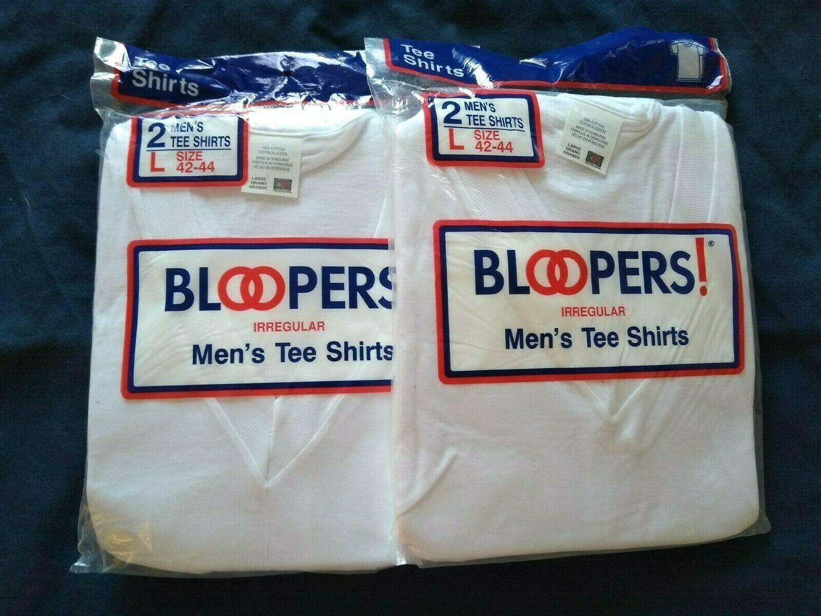 Vintage Fruit of The Loom Bloopers Mens Irregular V Neck T Shirts New 1997 Large