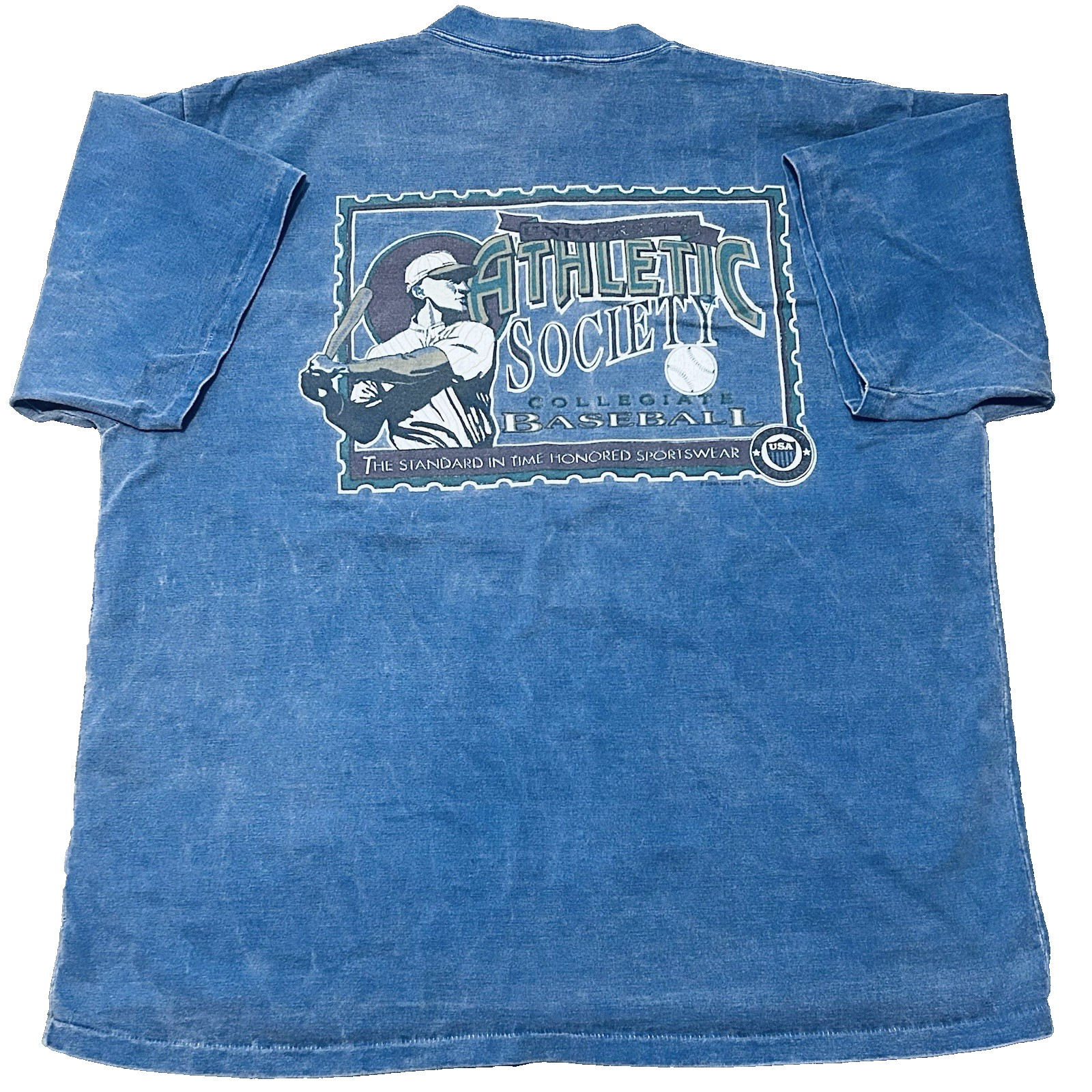 University Athletic Society UAS Baseball Athletic Shirt Vintage 90s USA Size 2X