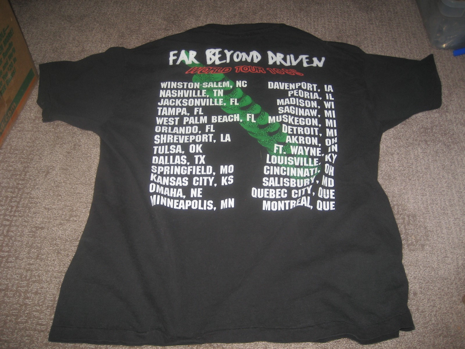 Vtg 1995 Pantera Shirt Far Beyond Driven World Tour Concert Single Stitch XL gallery