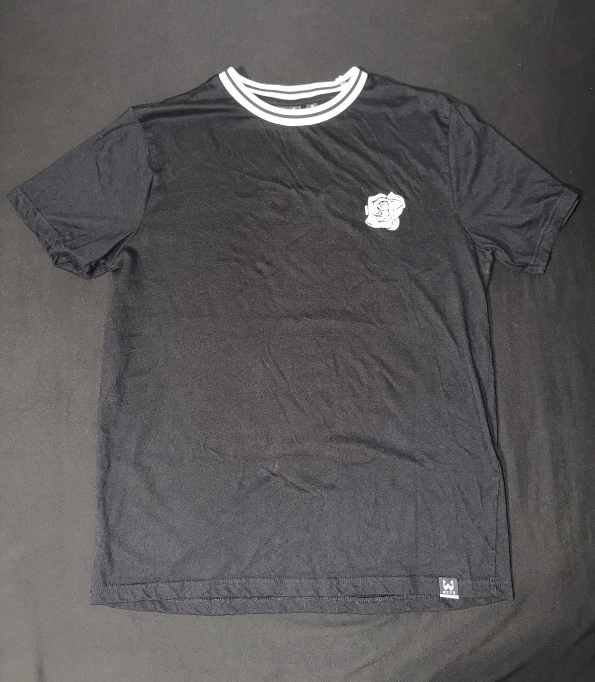 WXYZ MFG.CO Men’s M Black Crew Neck Short Sleeve Solid Logo T-Shirt gallery