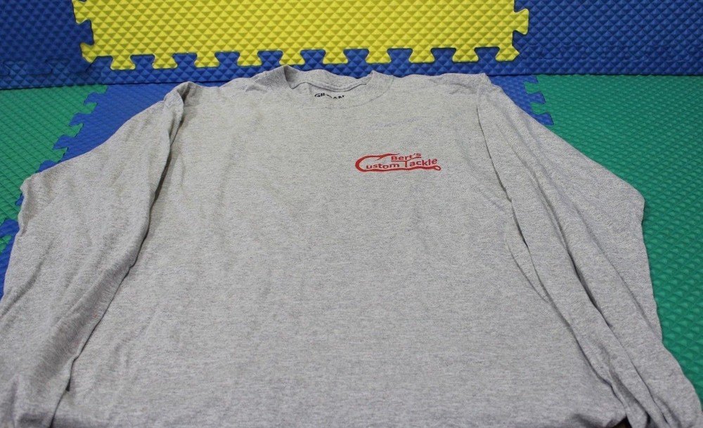 Berts Custom Tackle Gray Long Sleeve 50/50 Poly Cotton Dry Blend Choose Size