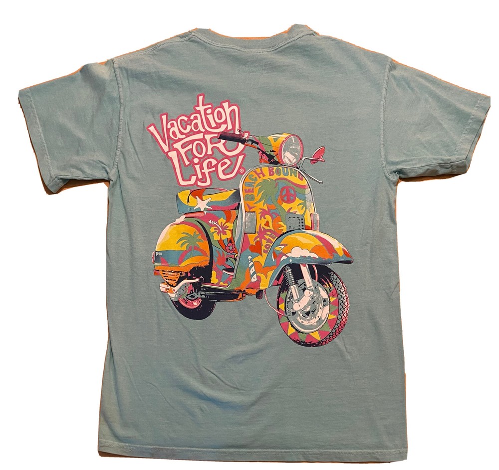 Vacation for Life S Blue Beach Bound T-Shirt NWOT