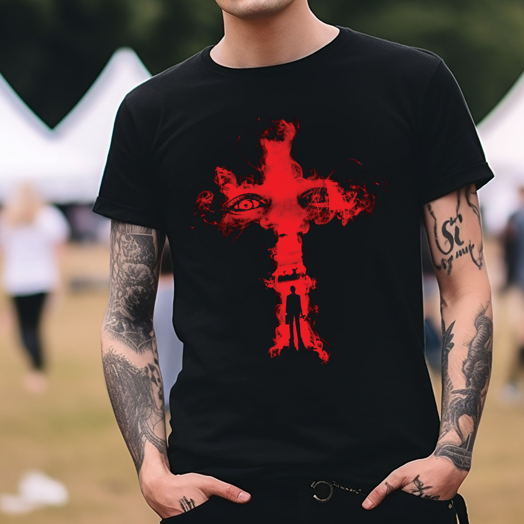 The Exorcist Movie Horror T-Shirt Black S-3XL Regan Red Cross Tee gallery