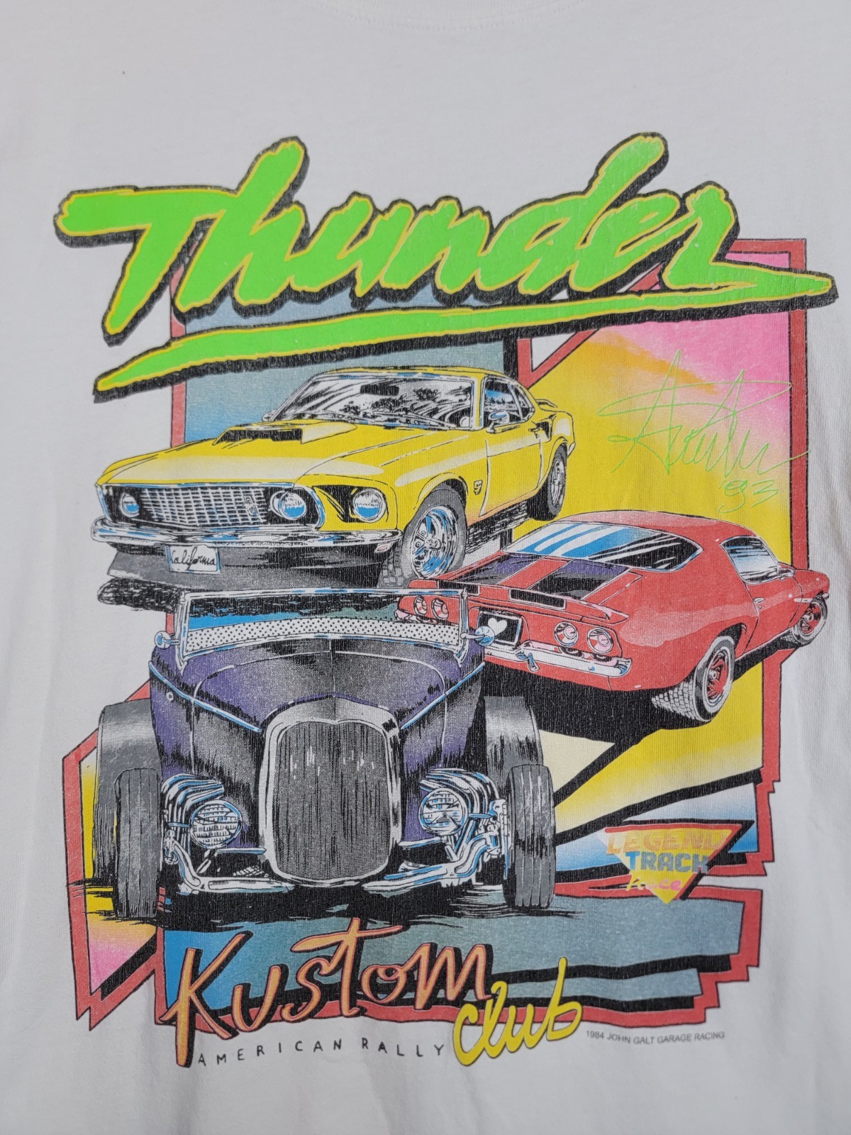 John Galt Racing Shirt Mens Large White Kustom Club American Rally Muscle Cars gallery