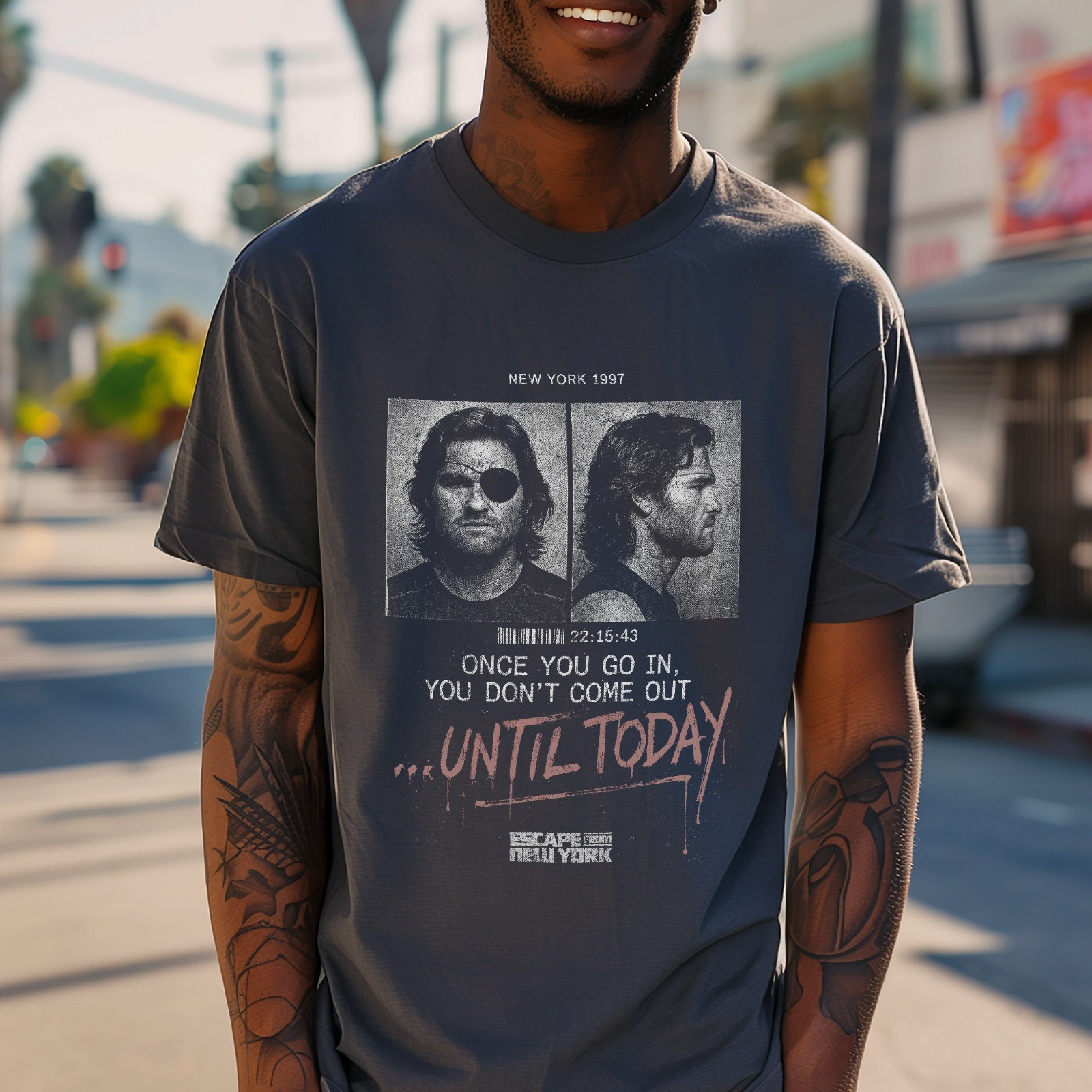 Escape From New York T-shirt, Snake Plissken Tee, Kurt Russell 80s Action Shirt gallery