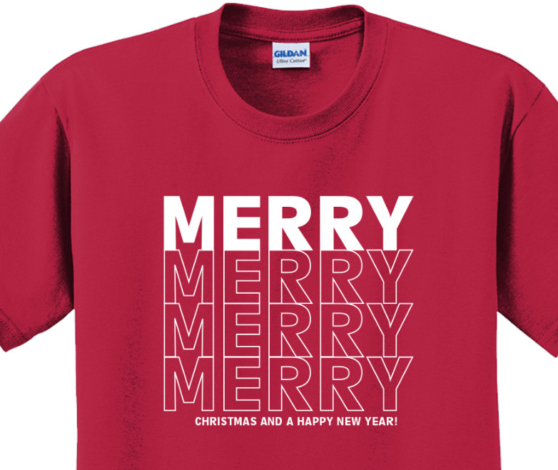 Merry Christmas Holiday T-Shirt Short Sleeve Graphic Tee Unisex apparel Text gallery
