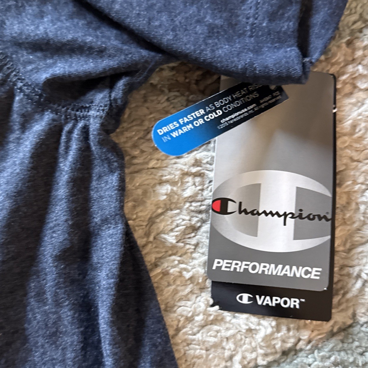 Champion Shirt Men's 2XL Vapor Cotton Blue Activewear Casual Tee gallery