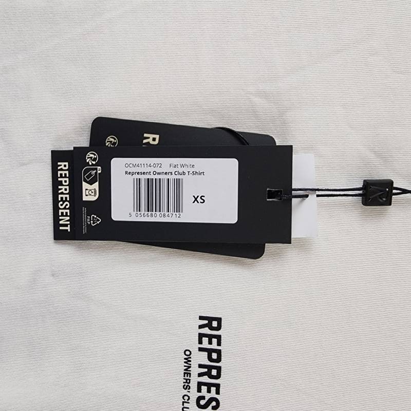 REPRESENT Owners Club Oversized Fit T-Shirt Mens XS Flat White Crewneck Pullover gallery