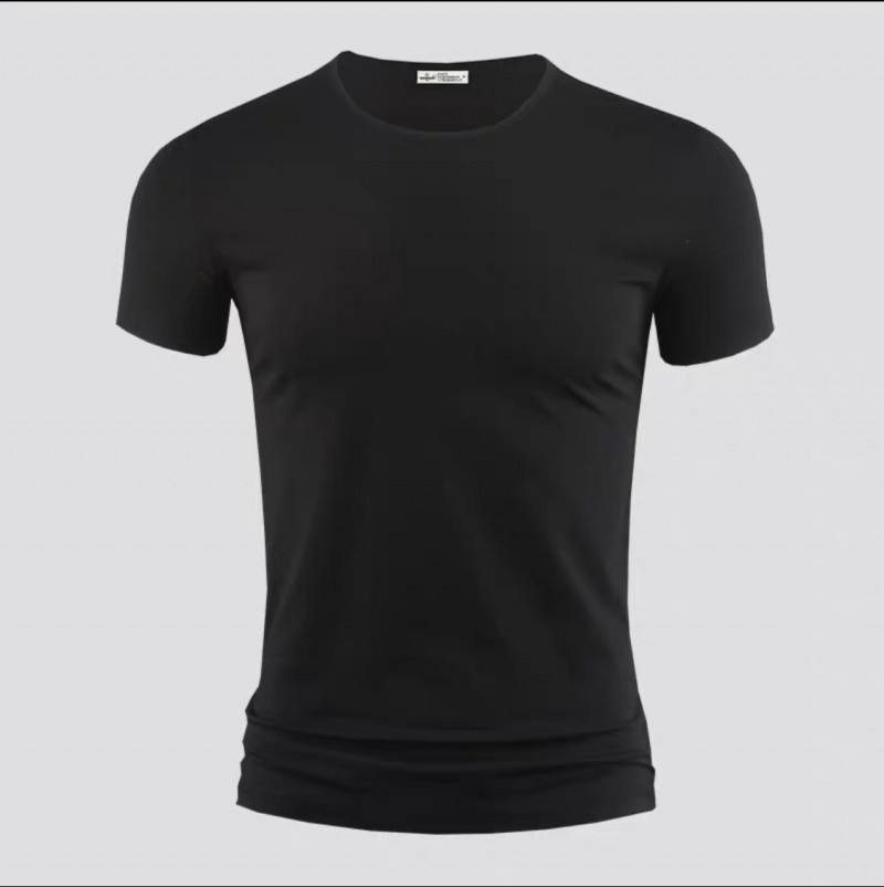 Summer Quick Drying T-shirt Men's High Thin Breathable Short Sleeve Fitness gallery