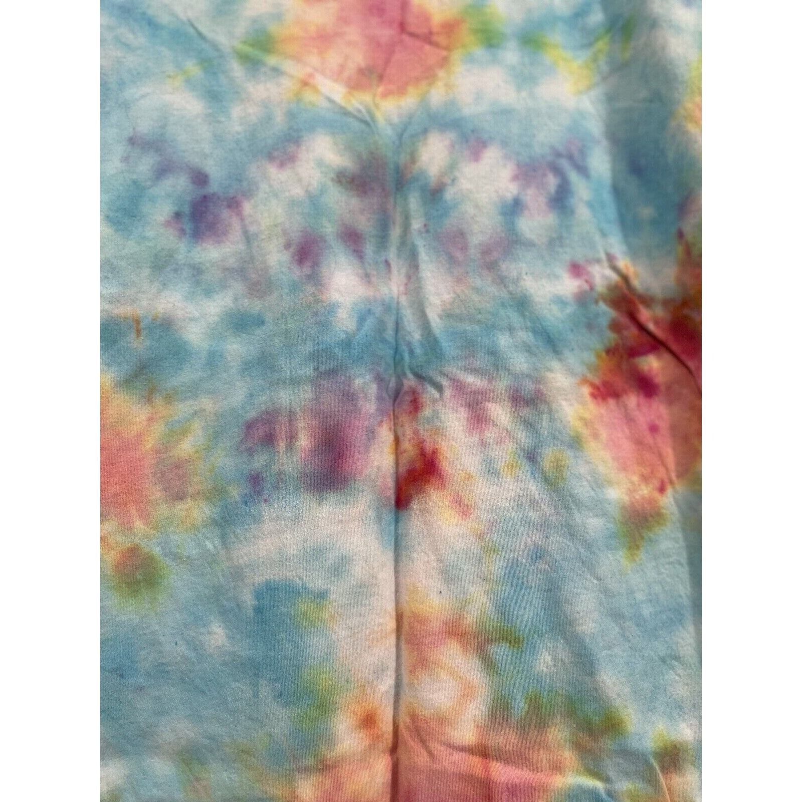 Bella Canvas Tie Dye T Shirt Blue Pink Yellow Short Sleeve Crew Neck M Handmade gallery