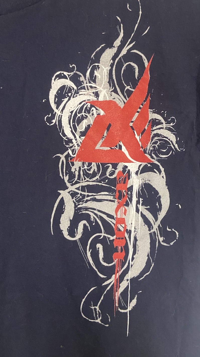 Y2K Tattoo Graphic Tee Mens M Navy Grunge Streetwear Skater Goth Punk Shirt gallery