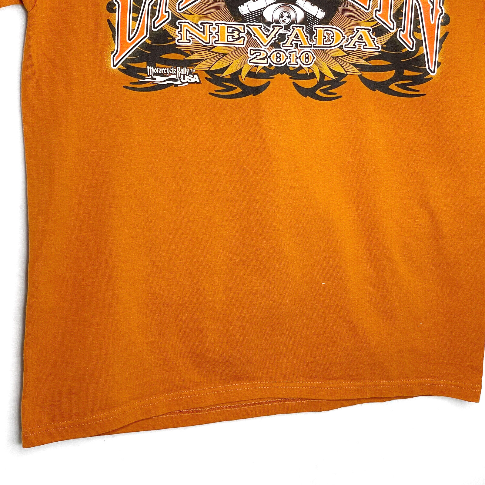 2010 Motorcycle Rally USA Laughlin Nevada Mens T-Shirt Tee Burnt Orange Medium gallery