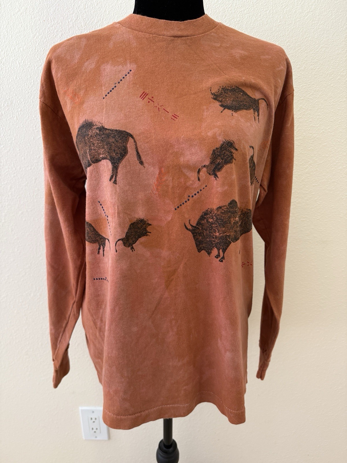 Vintage Andrea Bragg Designs Long Sleeve Shirt Sz L Buffalo 100% Cotton New gallery
