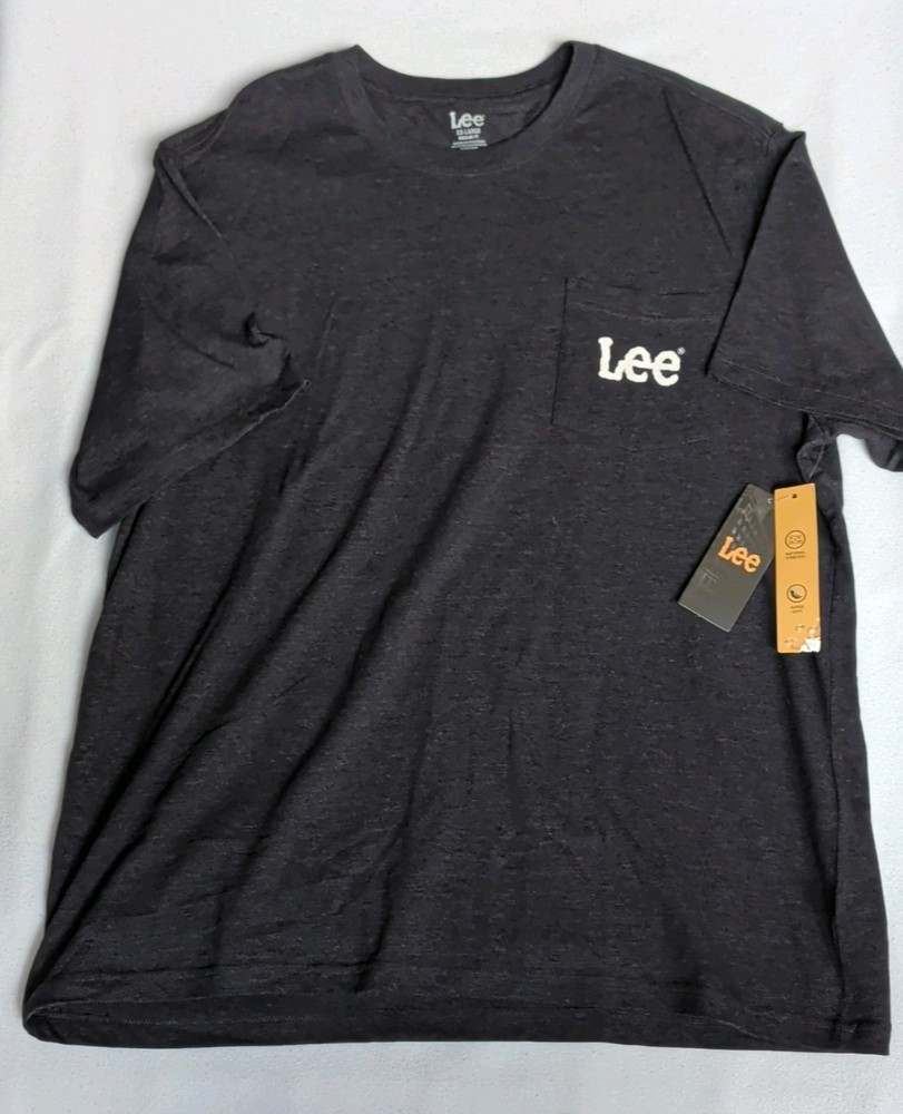 Lee Men’s XX-Large Regular Fit Black T-Shirt Pocket Super Soft Stretch