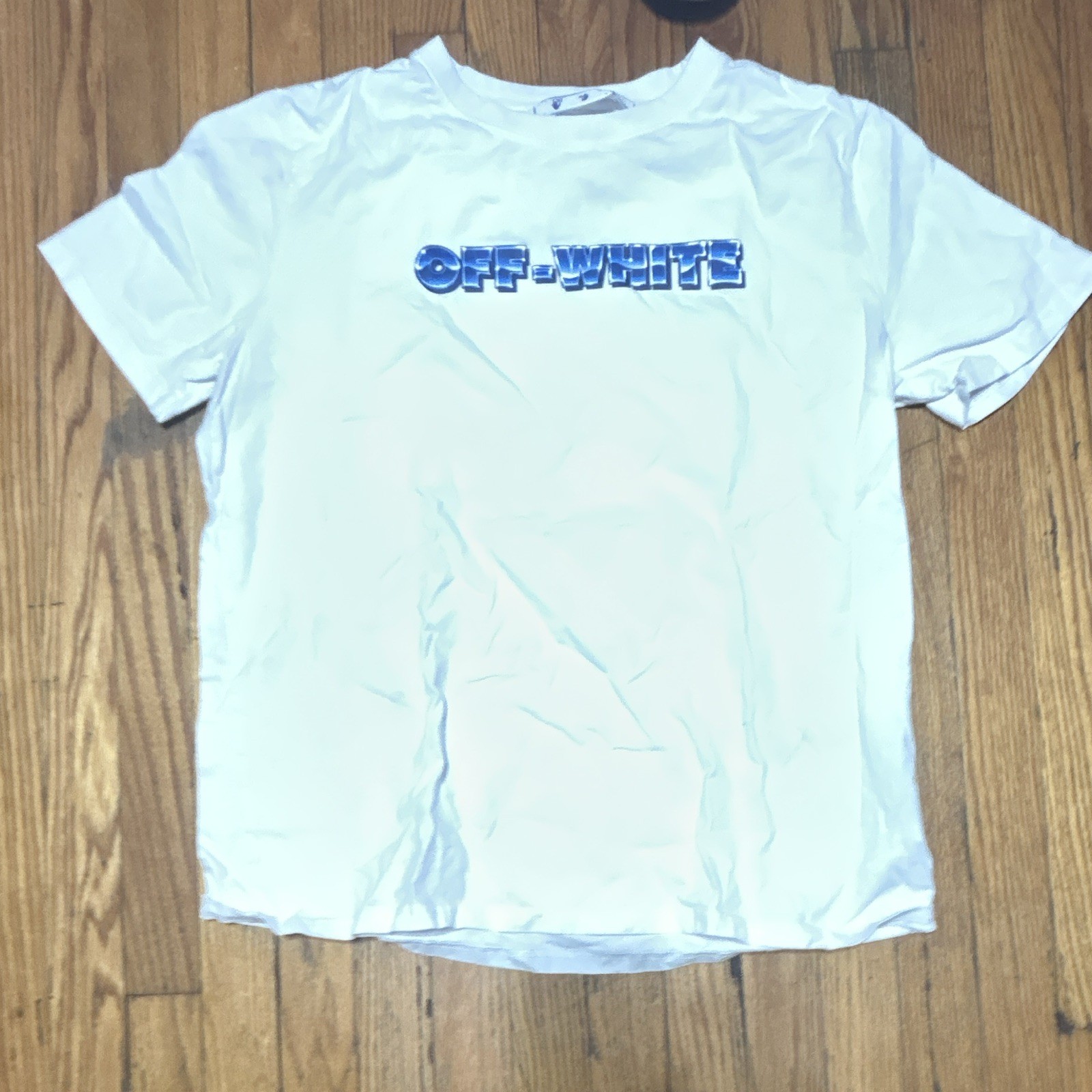 Off-White Men's White Crew Neck Short Sleeve Logo Graphic T-Shirt Size L gallery