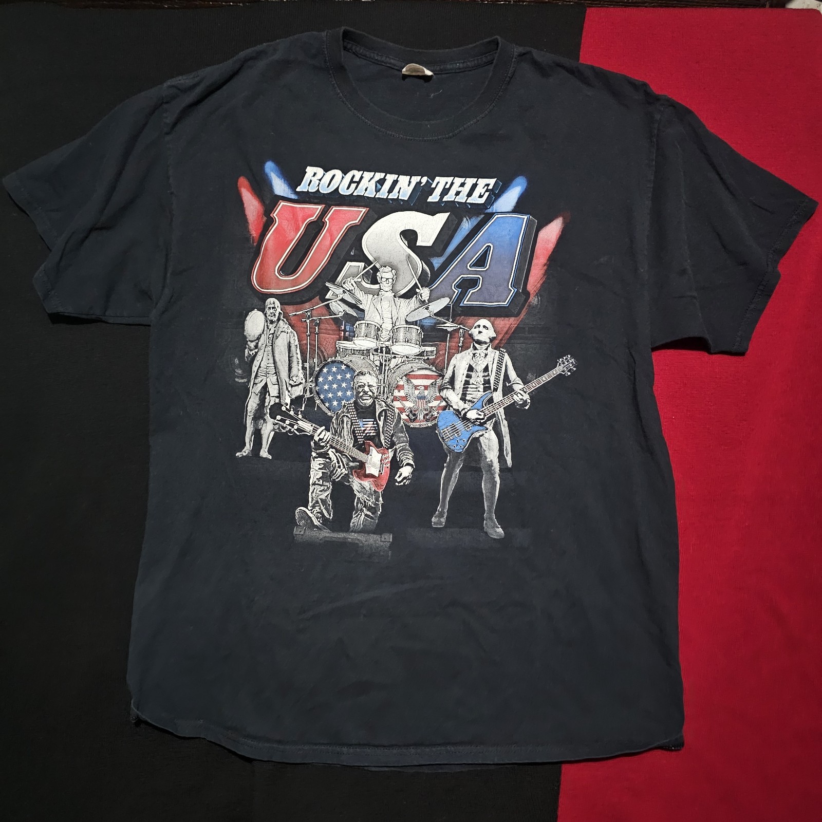 Fruit of the Loom Rockin In The USA Former Presidents Men’s T-shirt Size Large