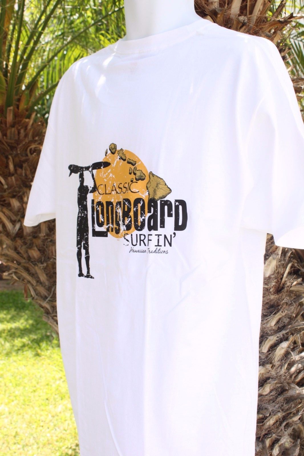White Longboard Surfing Hawaiian Traditions Islands Graphic Men Women T-Shirt gallery
