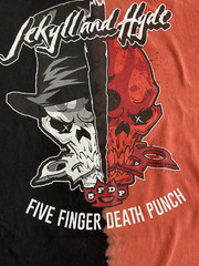 Five Finger Death Punch Black Orange Split Jekyll and Hyde 5FDP Men’s Large