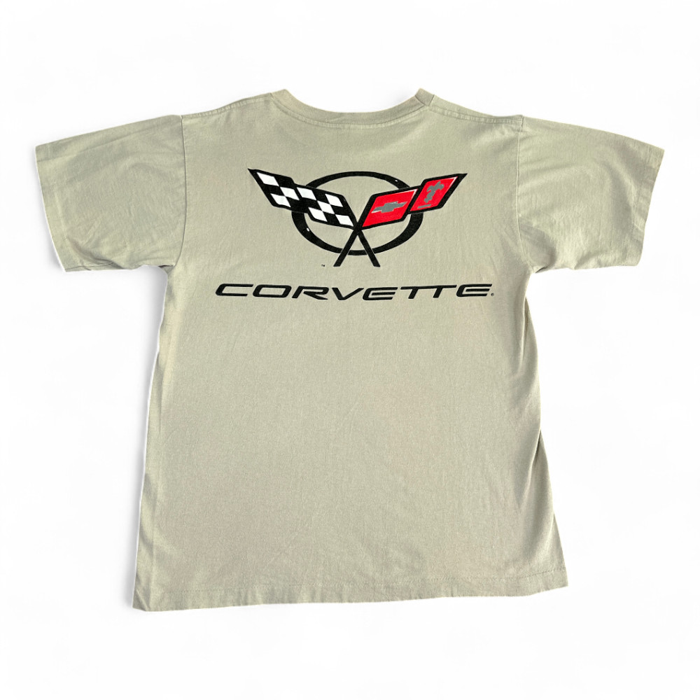 Vintage Corvette Shirt Adult MEDIUM Brown Graphic Logo Classic Sports Car 90s gallery