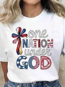 One Nation Under God Patriotic American Flag T Shirt Unisex#3