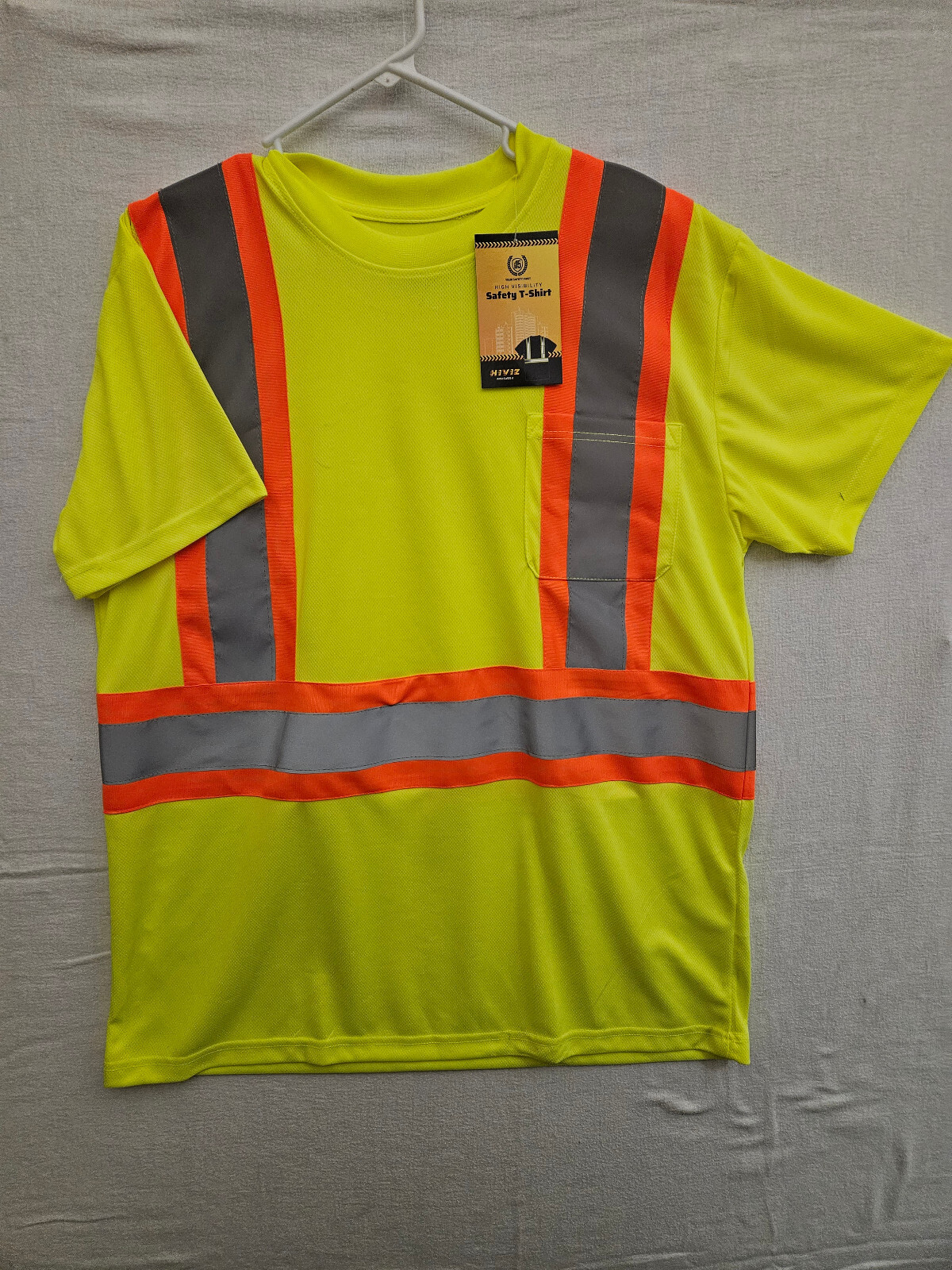 North 15 HIVIS Workwear Large Safety Pocket T-Shirt A=20″ B=29″ Shirt ANSI 2