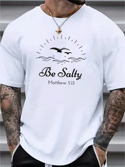 Men’s Casual T-Shirt – Solid Color, Round Neck, Machine Washable Polyester