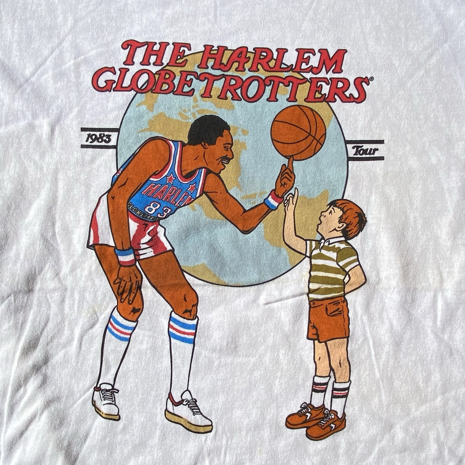Vintage 80s Harlem Globetrotters T Shirt 1983 Tour USA Basketball Single Stitch gallery