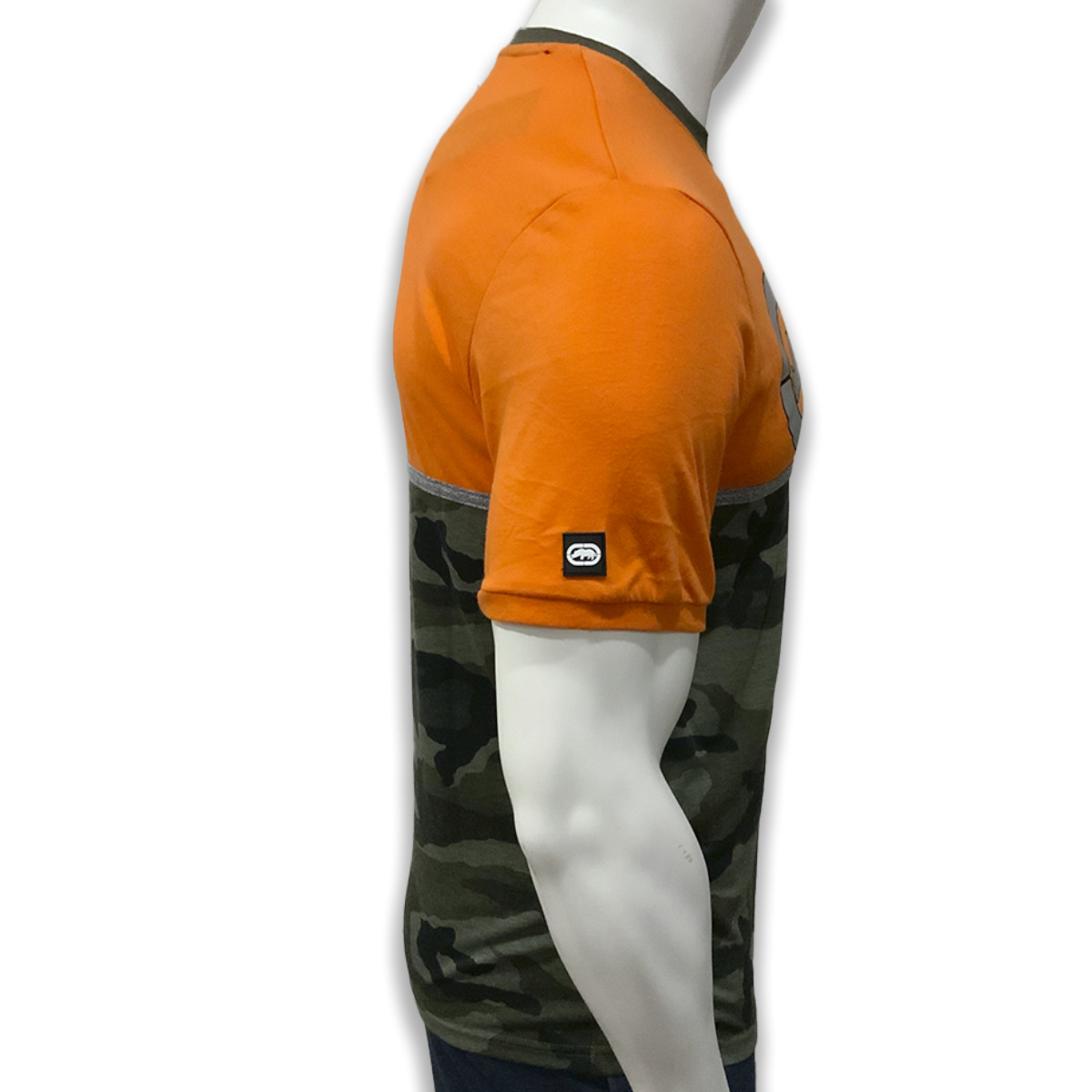 MSRP $38.99 NWT ECKO UNLTD. MEN ORANGE GREEN CAMO CREW NECK SHORT SLEEVE T-SHIRT gallery