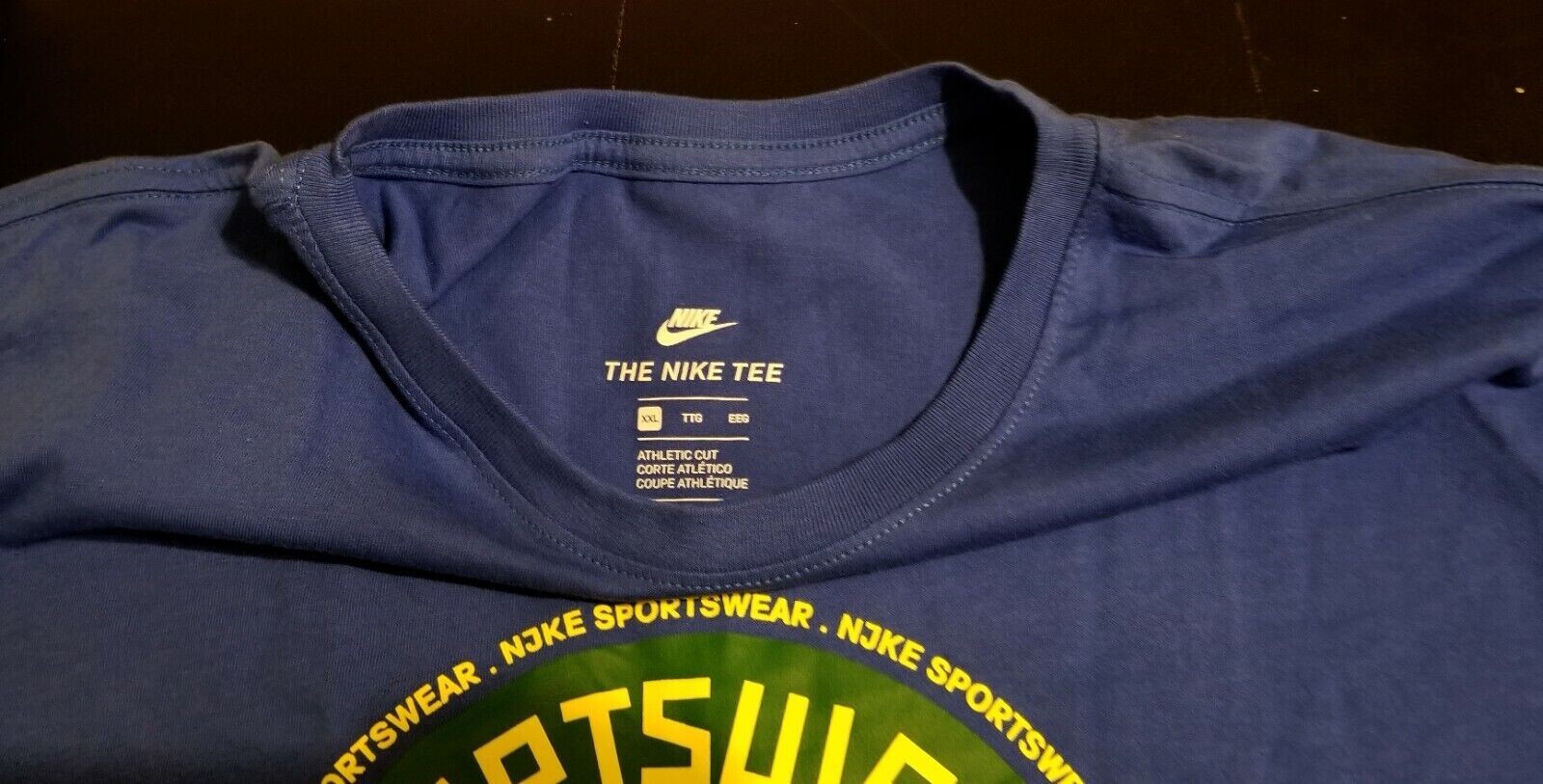 SZ 2XL RARE 🔥🆕 Nike Air Logo "Sportswear" T-Shirt Blue Short Sleeve 911962-480 gallery