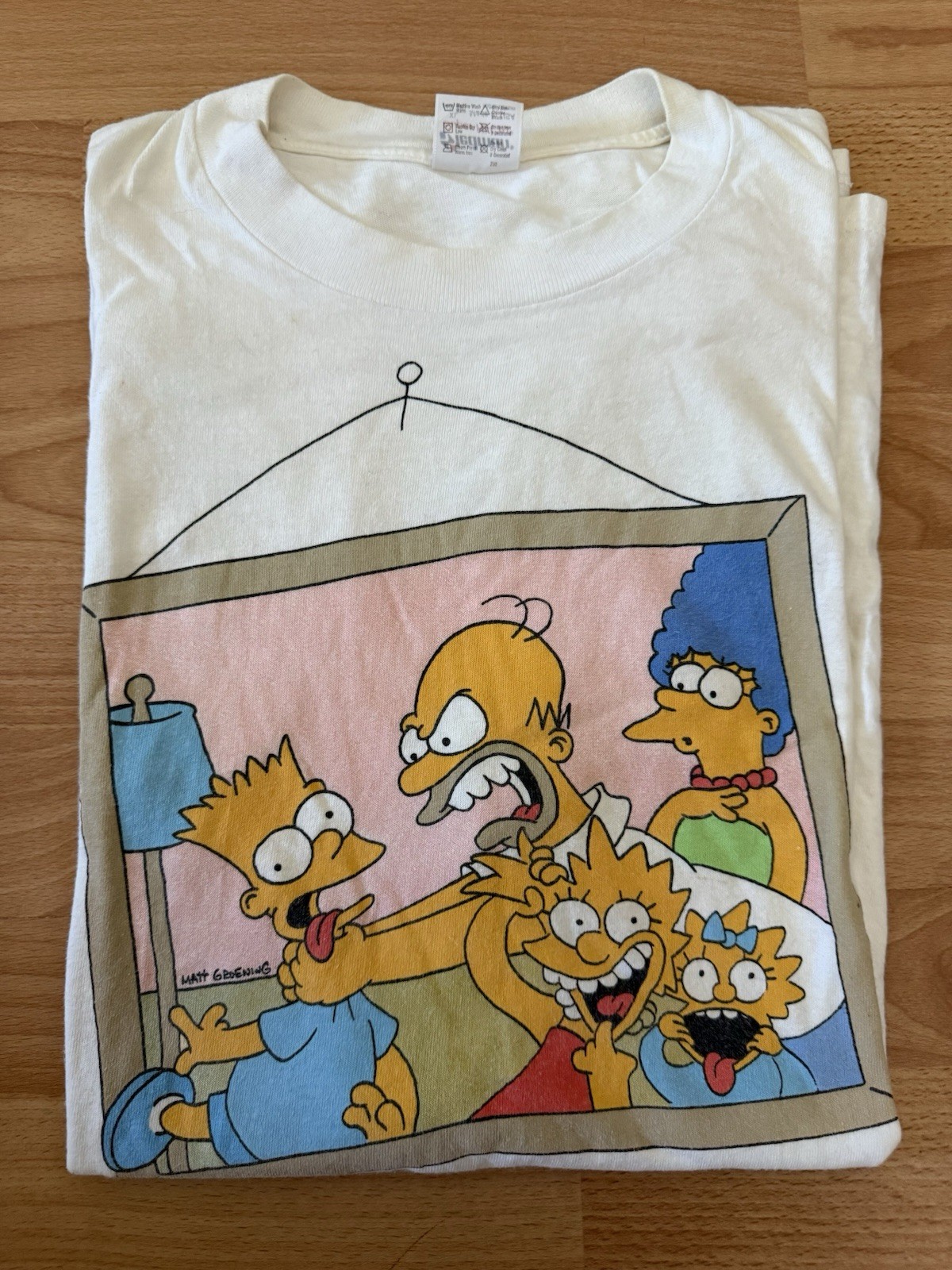Vintage 90s The Simpsons Family Portrait T-Shirt Size Large White 1989 RARE XL gallery