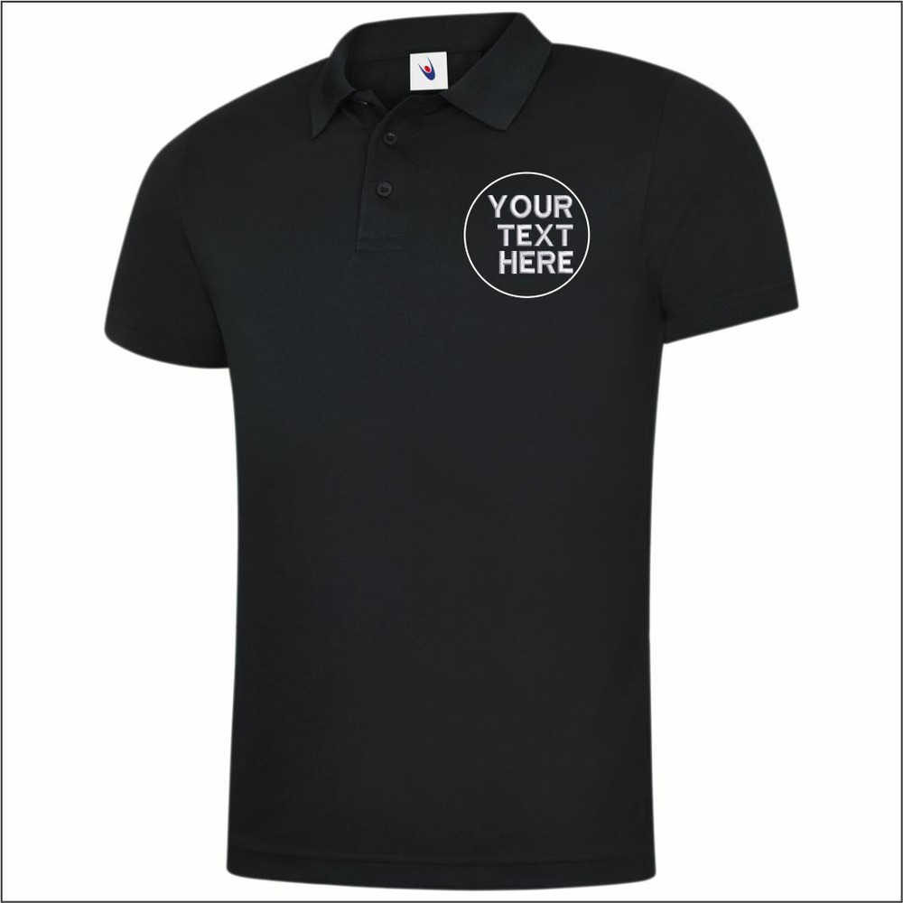 Personalised Mens Super Cool Poloshirt Custom Workwear Embroidered Uneek UC127
