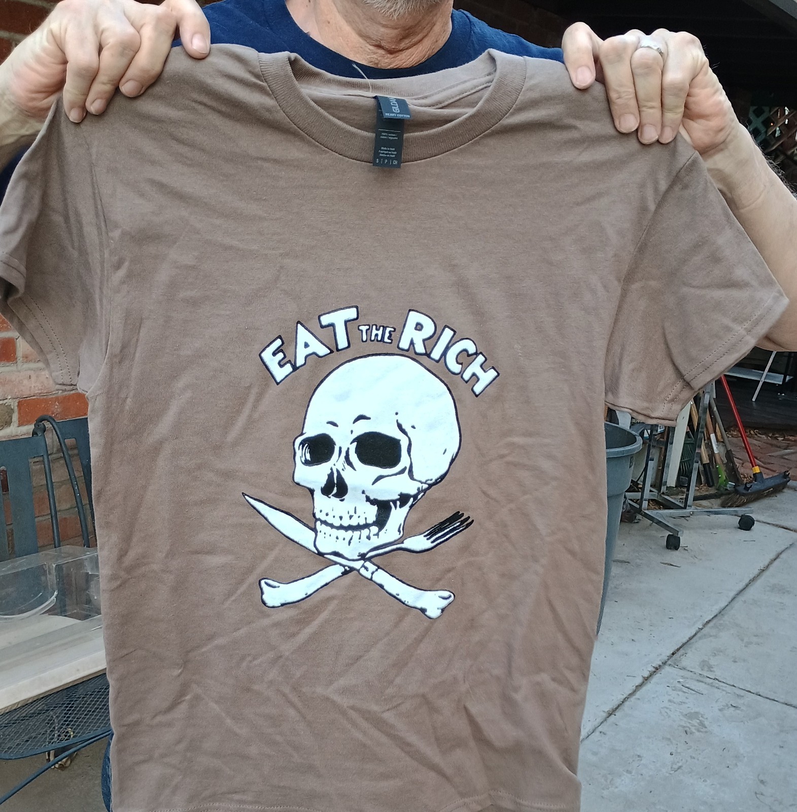Large EAT THE RICH anti Trump Anti Musk punk T-Shirt antifa Motorhead GBH gallery