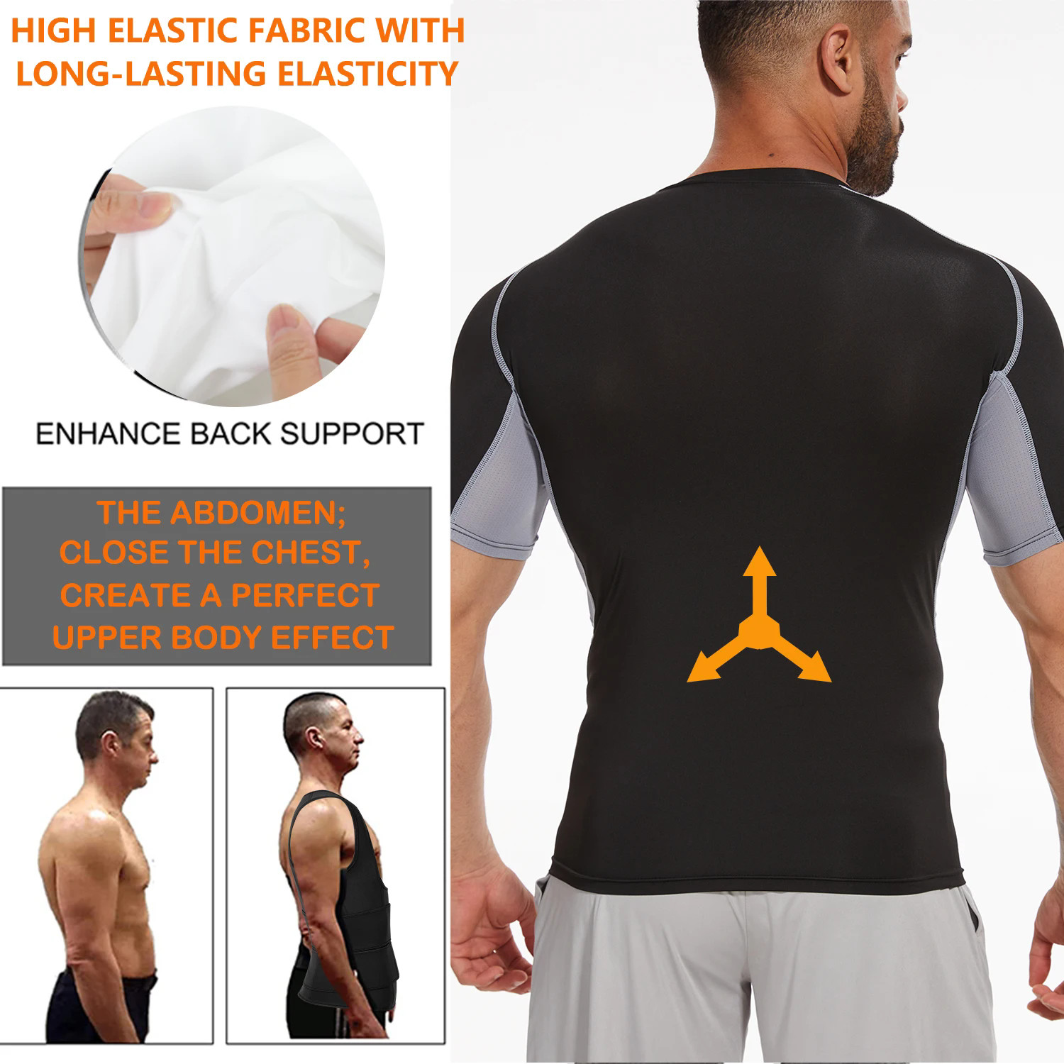Mens Compression Shirt Athletic Fitness Breathable Tank Tops Camisa de hombre US gallery