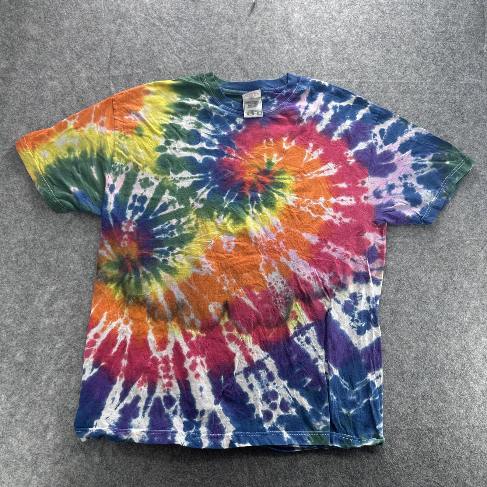 Diamond Star Shirt Mens XL Multi Tie Dye Rainbow Spiral Short Sleeve Alstyle gallery