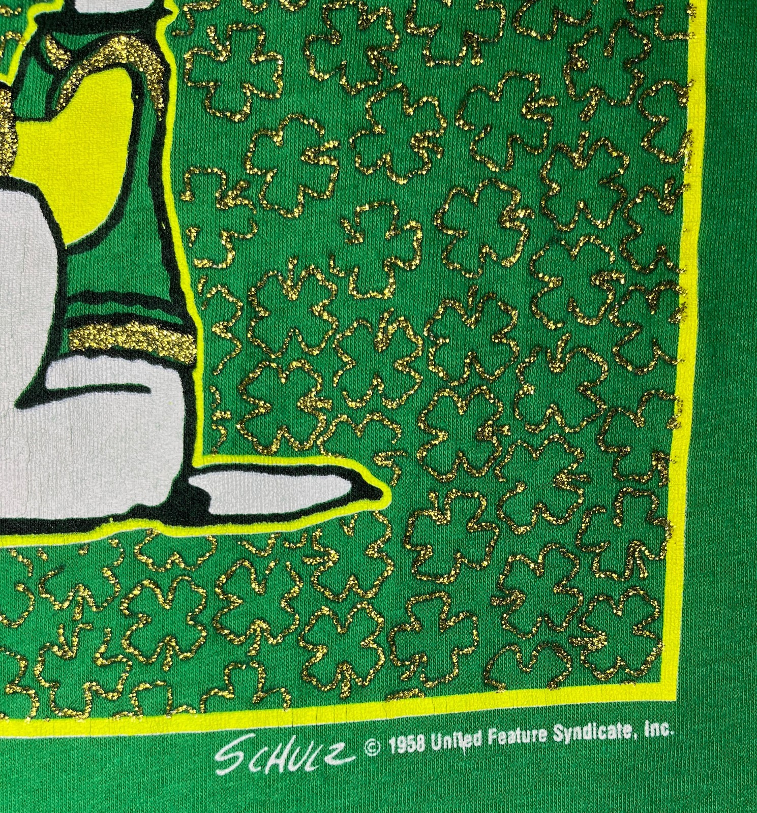 Vintage 80s Schulz 'Joe Shamrock' T-shirt by Artex Made in USA Sz XL gallery