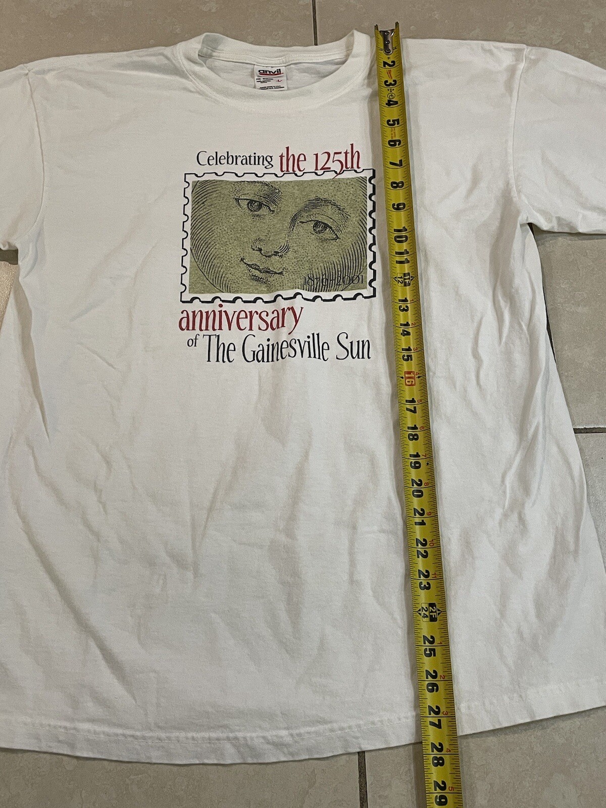 Vintage Gainesville Sun Newspaper 125th Year Anniversary Shirt Men's Size L Read gallery