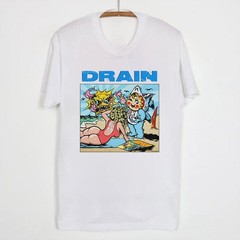 VTG Drain Band Music White Short Sleeve S to 5XL Concert Shirt CM417