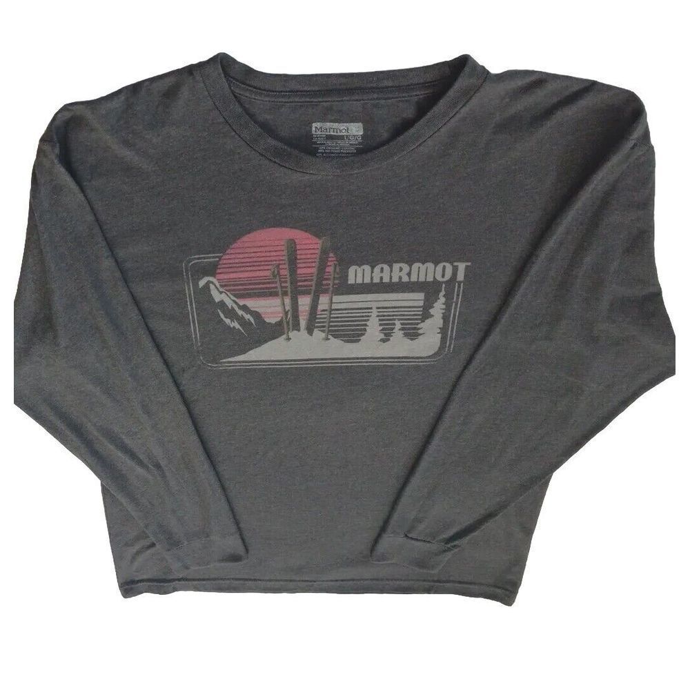 Marmot Men's Basic Long Sleeve T Shirt Large Blended Fabric Black gallery