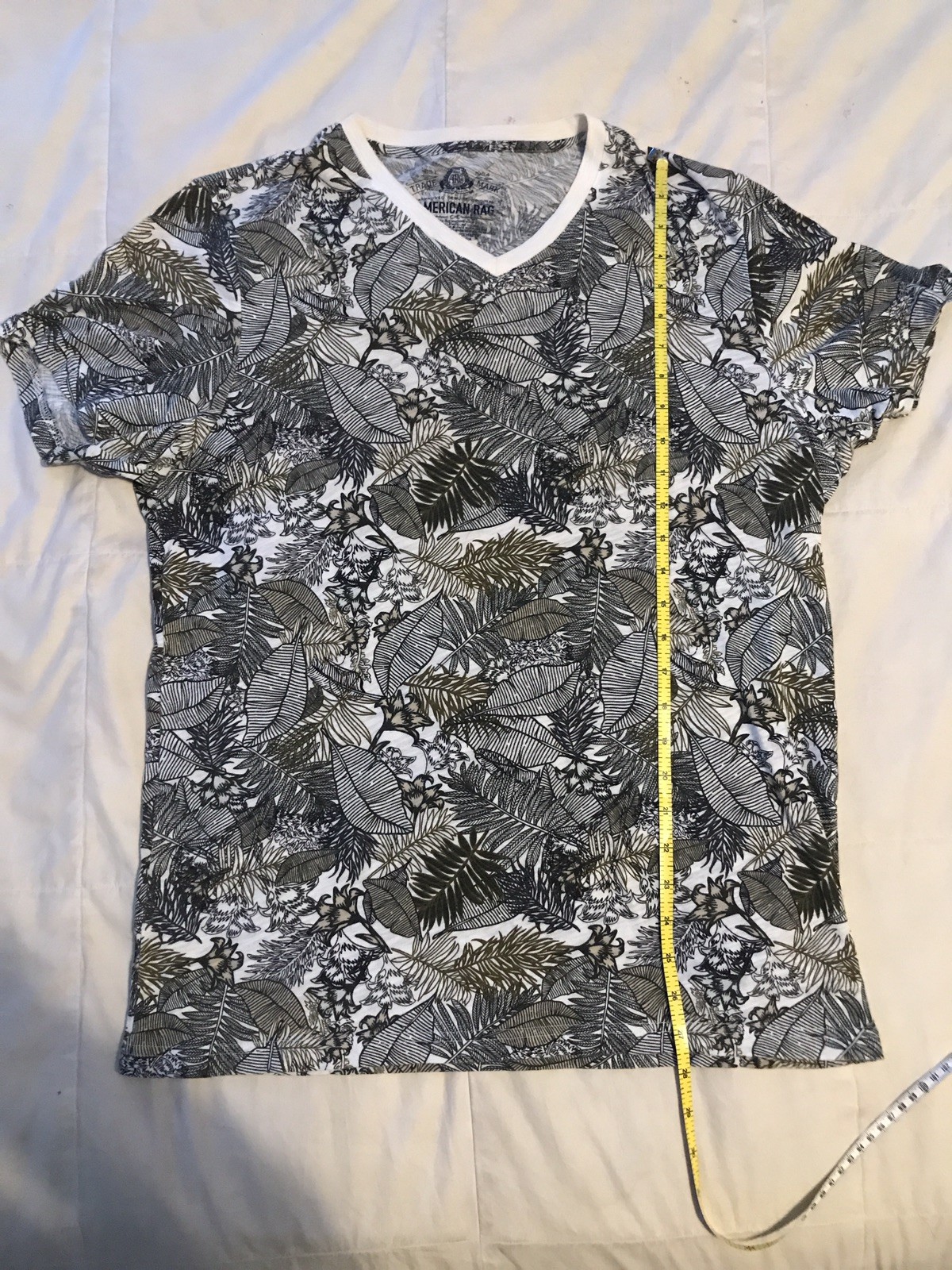 American Rag T-Shirt Mens Large Floral Palm Short-Sleeve Crew-Neck Cotton Blend gallery