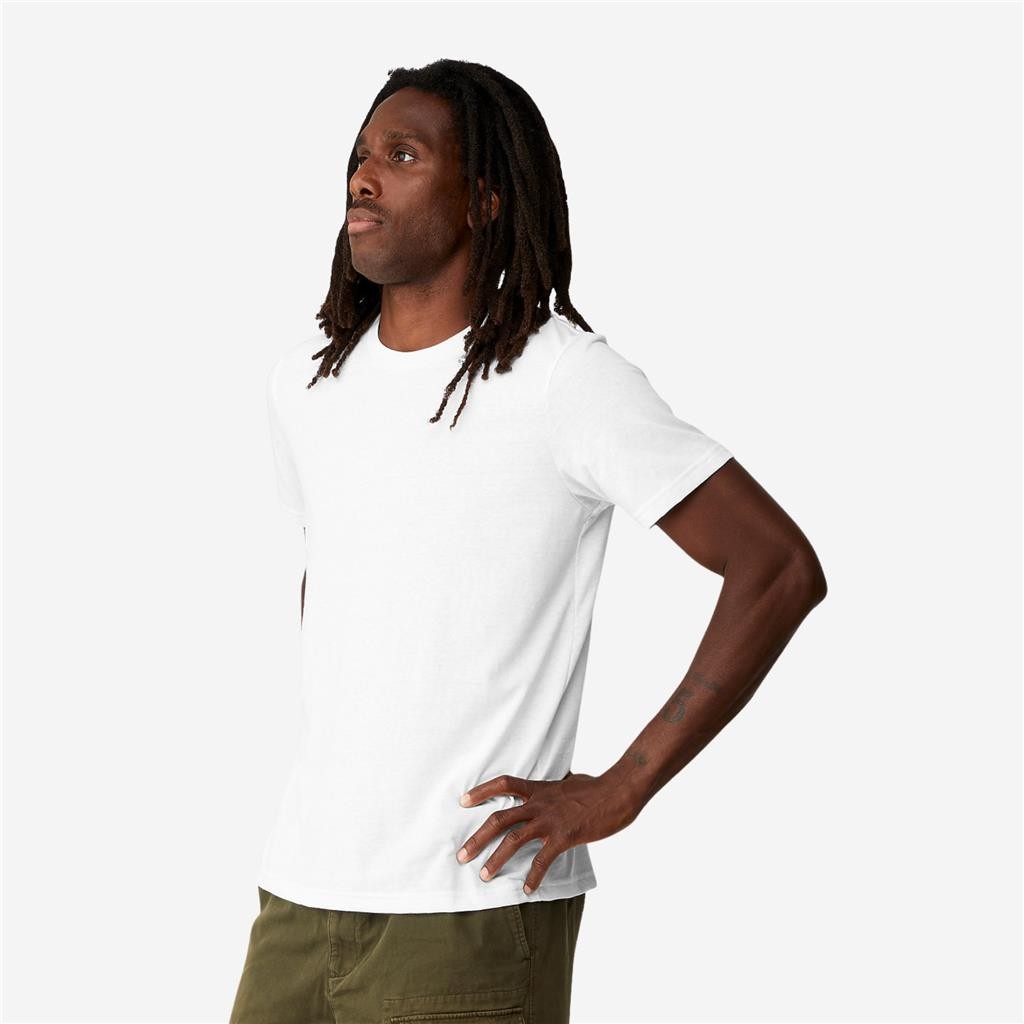 5 Pack Mens White T Shirts Short Sleeve Crew Neck Tees Soft Polycotton Tops 3XL gallery